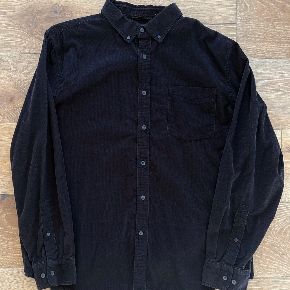 Banana Republic Corduroy Utility Brown Button-Up Shirt Slim Men’s Size XL